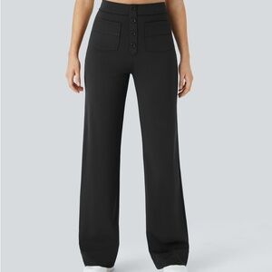NWT HALARA Black Daystretch High Waisted Straight Leg Casual Pants S Regular